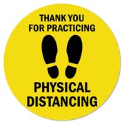 SIGNMISSION Thank You Practicing Safe Distance Non-Slip Floor Graphic, 16in Vinyl Decal, 12PK, C-16-12PK-99975 FD-C-16-12PK-99975